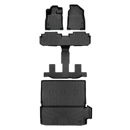 Smart Trim™ Custom Fit Floor Liners For 2019-2025 Subaru Ascent with 2nd Row Bucket Seats and No Subwoofer in the Cargo Area Smartliner USA