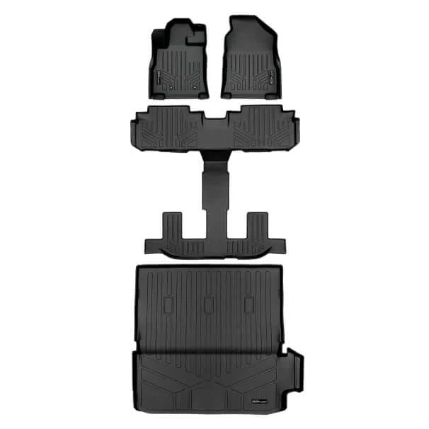 Smart Trim™ Custom Fit Floor Liners For 2019-2025 Subaru Ascent with 2nd Row Bucket Seats and No Subwoofer in the Cargo Area Smartliner USA