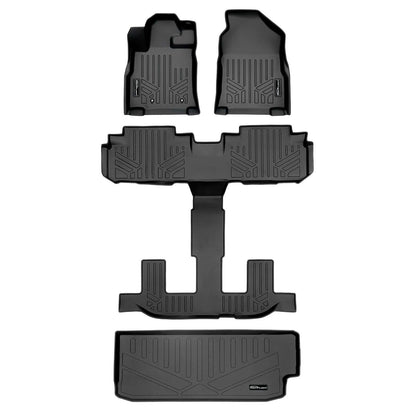 Smart Trim™ Custom Fit Floor Liners For 2019-2025 Subaru Ascent with 2nd Row Bucket Seats and With Subwoofer in the Cargo Area Smartliner USA