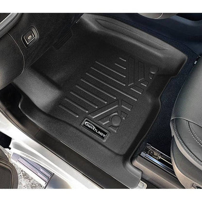 Smart Trim™ Custom Fit Floor Liners For 2019-2024 Chevrolet Silverado 1500 Double Cab with Carpet Flooring and 1st Row Bench Seat without OTH coverage (without 2nd Row Under Seat Storage) Smartliner USA