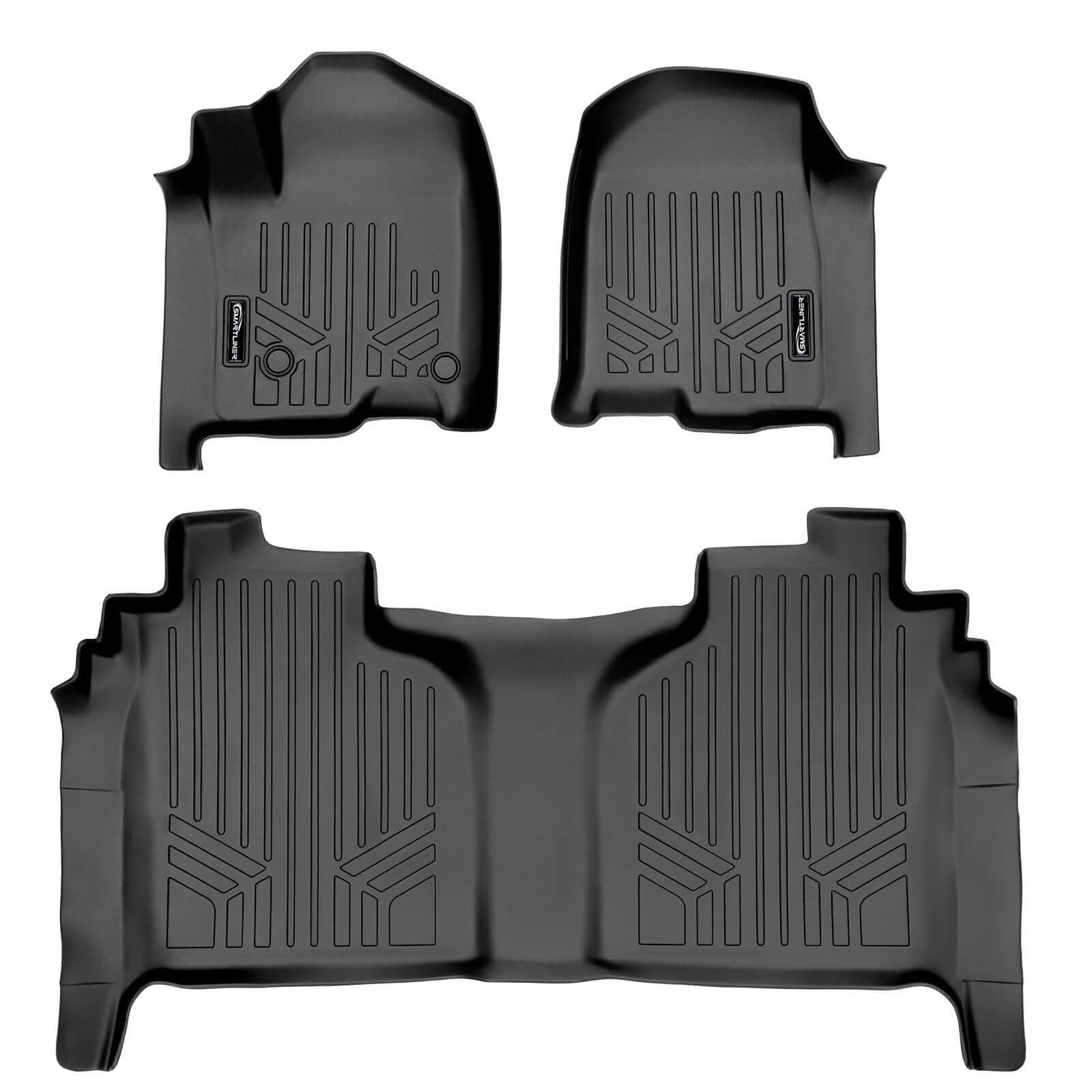 SMARTLINER Custom Fit Floor Liners Compatible With 2020-2025 Chevrolet Silverado 2500 HD | 3500 HD (Crew Cab|Carpeted Flooring|1st Row Bench Seat|Without Over the Hump Coverage|with 2nd Row Underseat Storage) Smartliner USA
