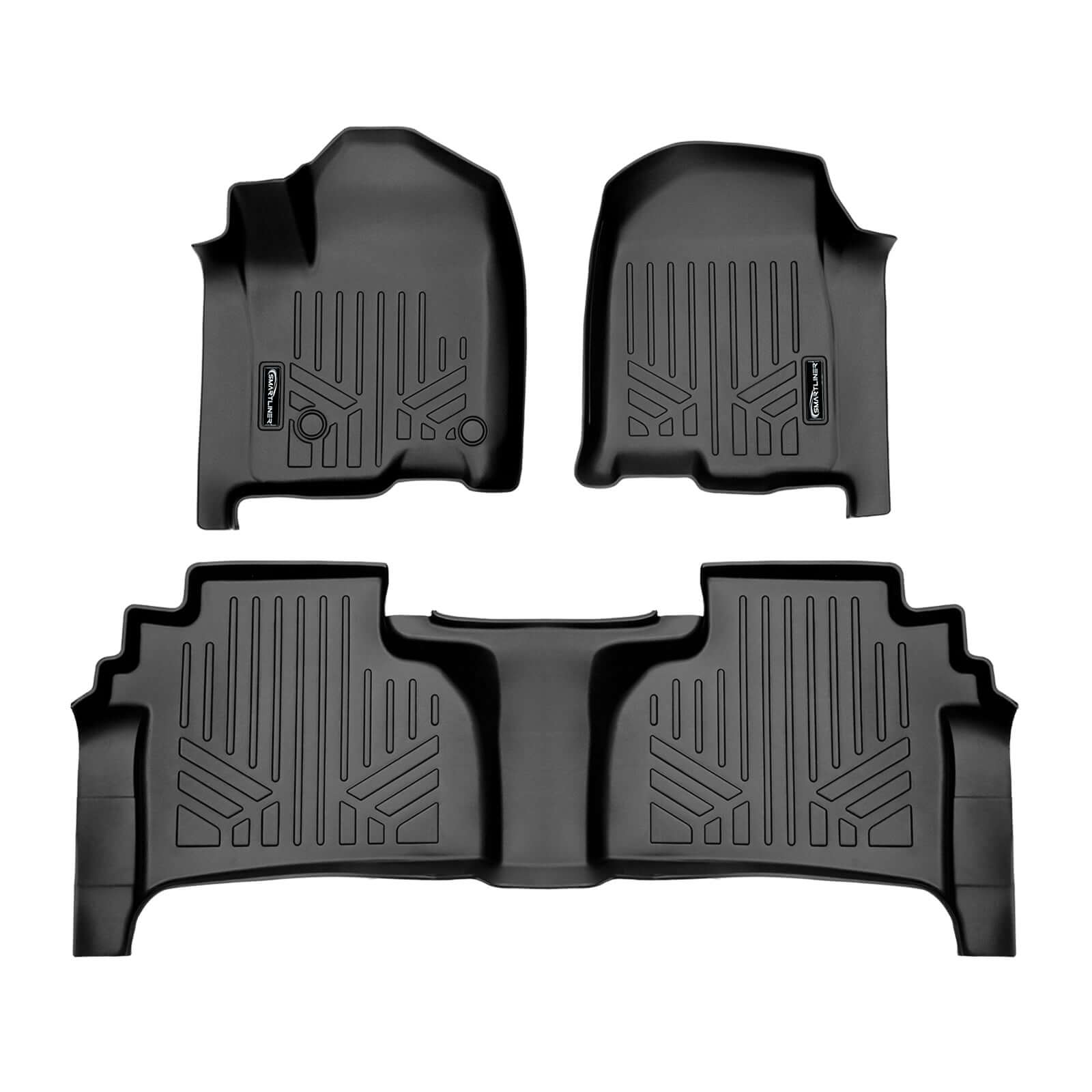 SMARTLINER Custom Fit Floor Liners Compatible With 2020-2025 Chevrolet Silverado 2500 HD | 3500 HD (Double Cab|Carpeted Flooring|1st Row Bench Seat|Without Over the Hump Coverage|with 2nd Row Underseat Storage) Smartliner USA