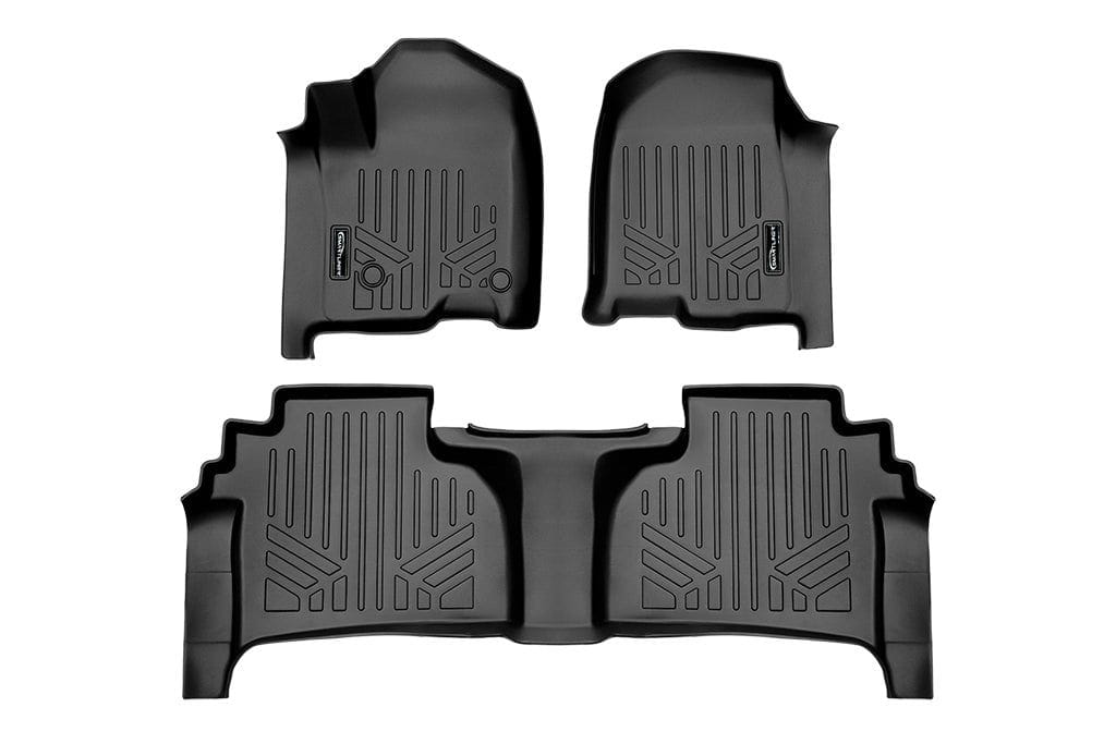 SMARTLINER Custom Fit Floor Liners For 2019-2024 Chevrolet Silverado 1500 Double Cab with Carpet Flooring and 1st Row Bucket Seats (with 2nd Row Under Seat Storage) Smartliner USA