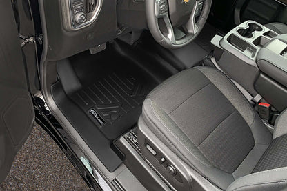 SmartCoverage™ Custom Fit Floor Liners For 2019-2025 Chevrolet Silverado 1500 Crew Cab With 1st Row Bench Seat (with OTH Coverage) and Carpet Flooring without the 2nd Row Underseat Storage Smartliner USA