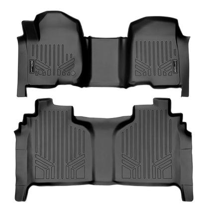 SmartCoverage™ Custom Fit Floor Liners For 2019-2025 Chevrolet Silverado 1500 Crew Cab With 1st Row Bench Seat (OTH Coverage) and Carpeted Flooring with the 2nd Row Underseat Storage Smartliner USA