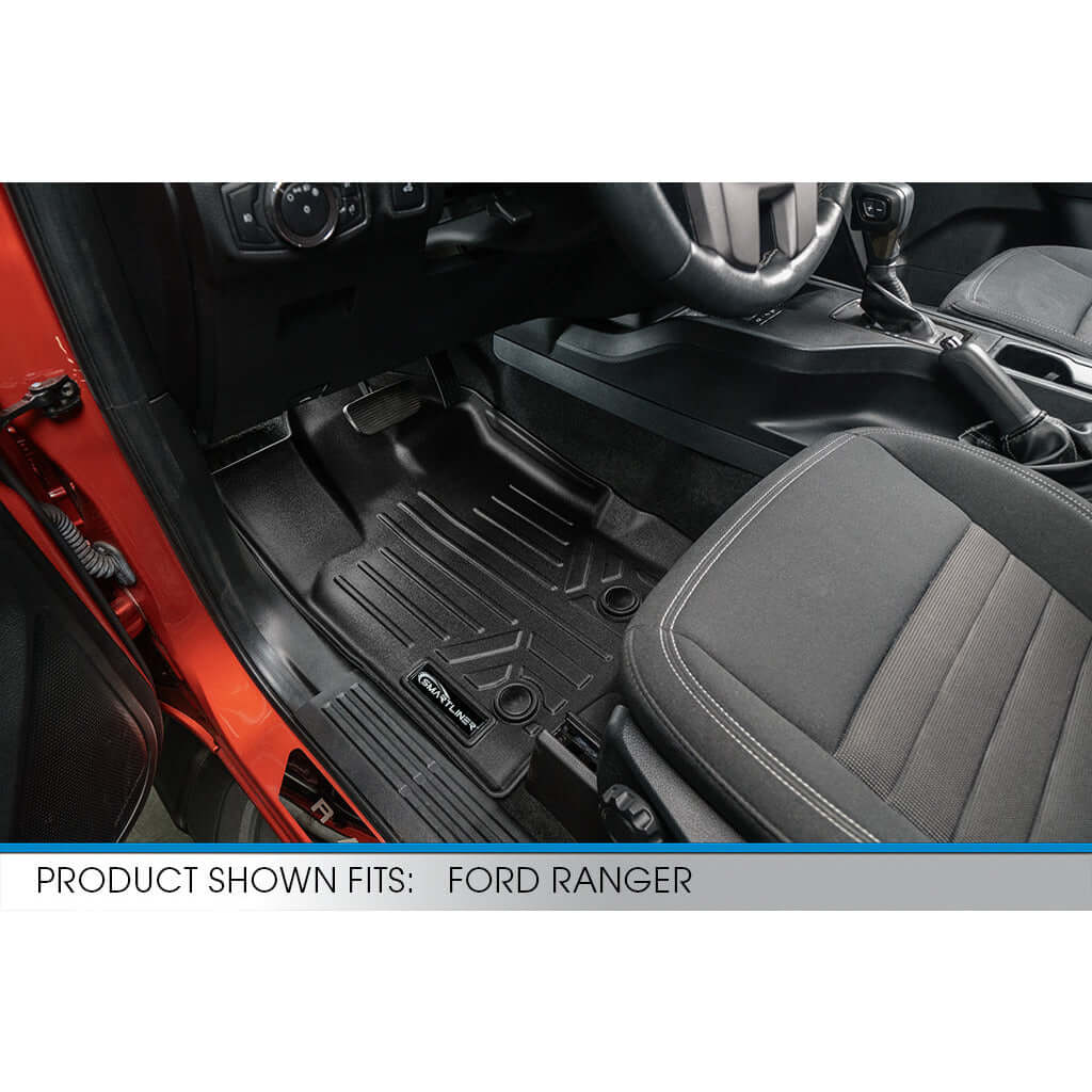 SmartCoverage™ Custom Fit Floor Liners For 2019-2023 Ford Ranger SuperCrew Cab (Carpet Flooring) Smartliner USA