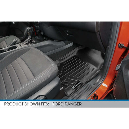 SmartCoverage™ Custom Fit Floor Liners For 2019-2023 Ford Ranger SuperCrew Cab (Carpet Flooring) Smartliner USA