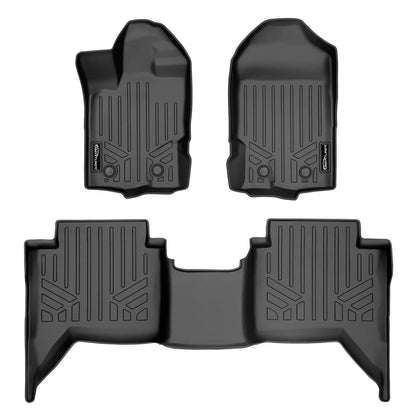 SmartCoverage™ Custom Fit Floor Liners For 2019-2023 Ford Ranger SuperCrew Cab (Carpet Flooring) Smartliner USA