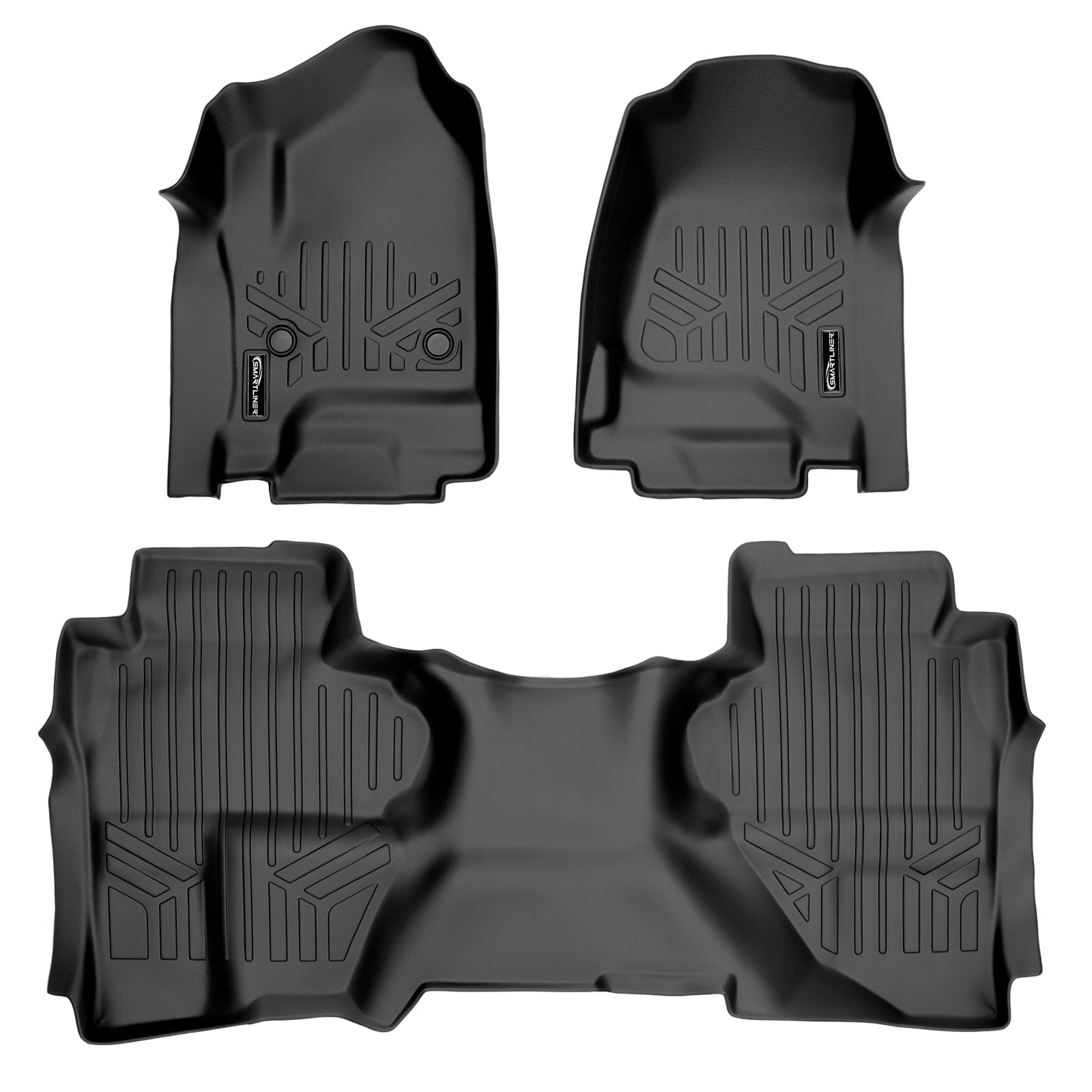 SMARTLINER Custom Fit Floor Liners For 2019 Silverado 1500 LD/GMC Sierra 1500 LD Double Cab (NO Over the Hump Coverage) Smartliner USA