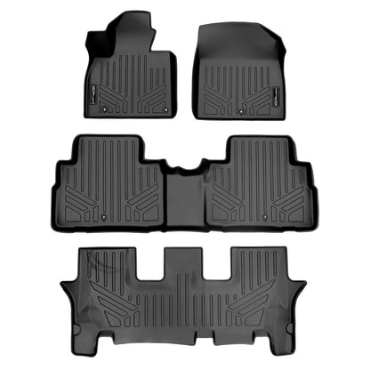 SMARTLINER Custom Fit Floor Liners For 2020-2025 Kia Telluride with 2nd Row Bench Seat Smartliner USA