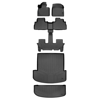 SMARTLINER AUTO™ Custom Fit Floor Liners For 2020-2025 Kia Telluride with 2nd Row Bucket Seat No Center Console with in between Coverage Smartliner USA