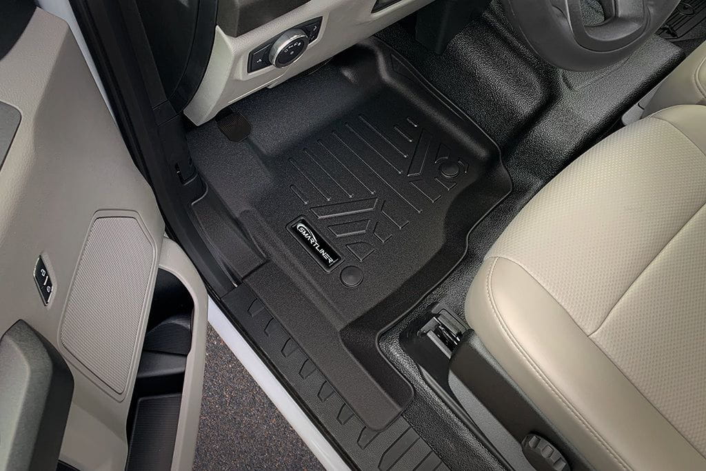 SMARTLINER Custom Fit Floor Liners For 2017-2025 Ford F-250/F-350 Super Crew Cab with Vinyl Flooring| 1st Row Bench Seat| No OTH Coverage| with Underseat Storage Smartliner USA