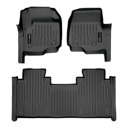 SMARTLINER Custom Fit Floor Liners For 2017-2025 Ford F-250|F-350 SuperCab with 1st Row Bench Seat with Vinyl Flooring | No OTH Smartliner USA