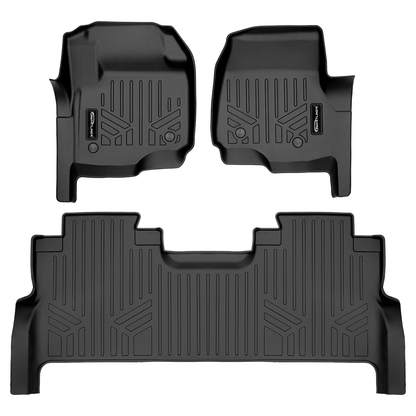SMARTLINER Custom Fit Floor Liners For 2017-2025 Ford F-250/F-350 Super Crew Cab with Vinyl Flooring| 1st Row Bench Seat| No OTH Coverage| with Underseat Storage Smartliner USA