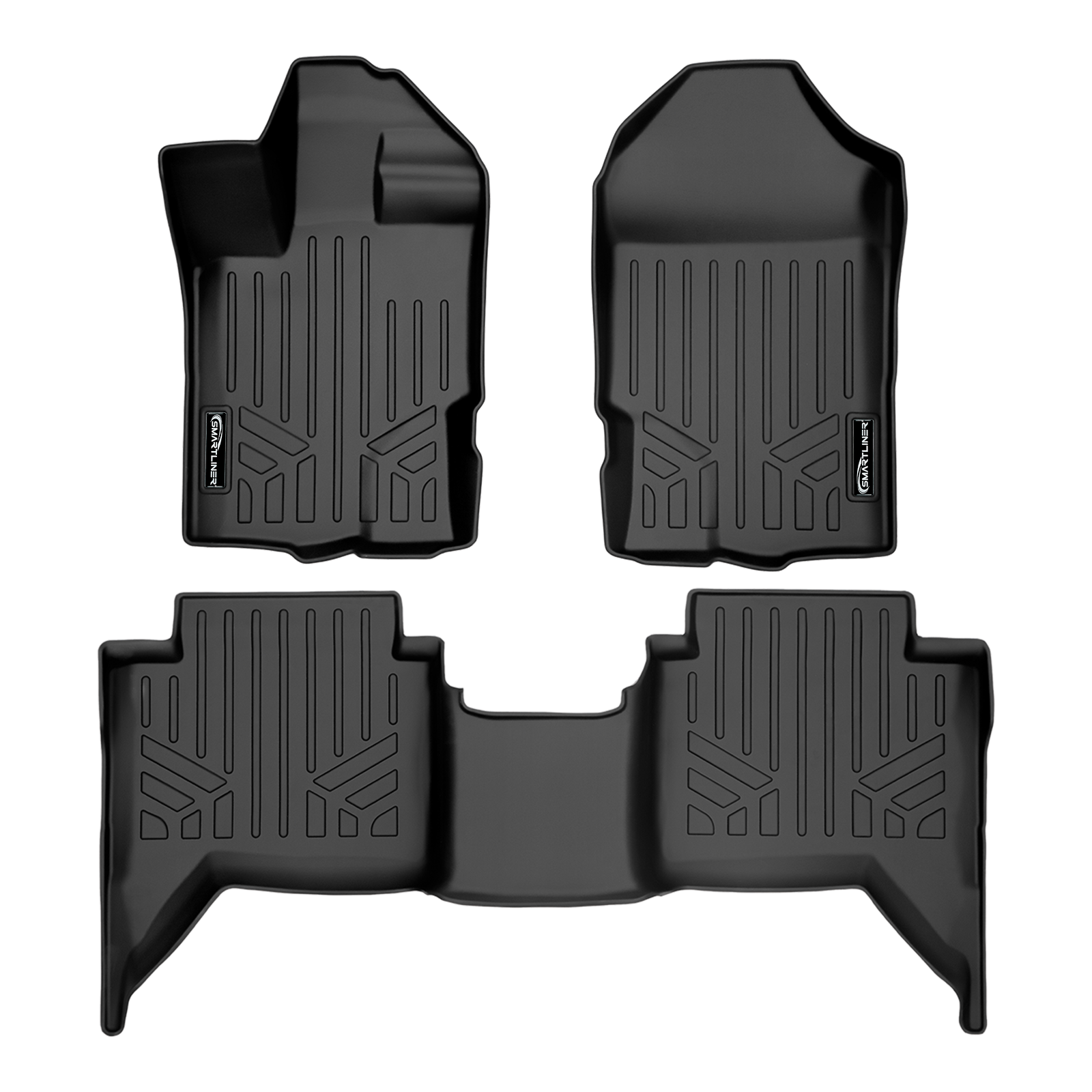 SmartCoverage™ Custom Fit Floor Liners For 2019-2023 Ford Ranger SuperCrew Cab (Vinyl Flooring) Smartliner USA