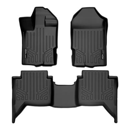 SmartCoverage™ Custom Fit Floor Liners For 2019-2023 Ford Ranger SuperCrew Cab (Vinyl Flooring) Smartliner USA