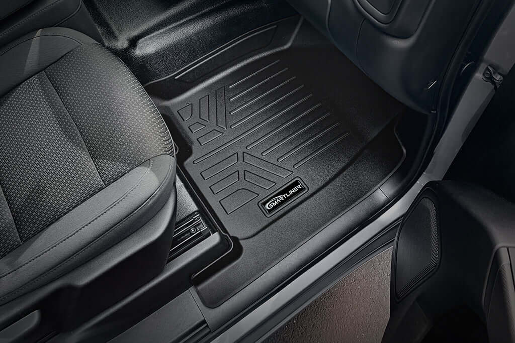 SMARTLINER Custom Fit Floor Liners Compatible With 2020-2025 Chevrolet Silverado 2500 HD | 3500 HD (Double Cab|Vinyl Flooring|1st Row Bench Seat|Without Over the Hump Coverage) Smartliner USA