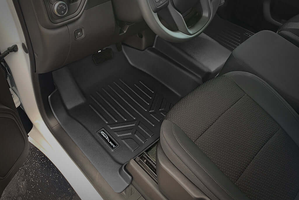 SMARTLINER Custom Fit Floor Liners Compatible With 2020-2025 Chevrolet Silverado 2500 HD | 3500 HD (Double Cab|Vinyl Flooring|1st Row Bench Seat|With Over the Hump Coverage) Smartliner USA