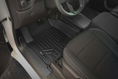 SMARTLINER Custom Fit Floor Liners Compatible With 2020-2025 Chevrolet Silverado 2500 HD | 3500 HD (Double Cab|Vinyl Flooring|1st Row Bench Seat|With Over the Hump Coverage) Smartliner USA
