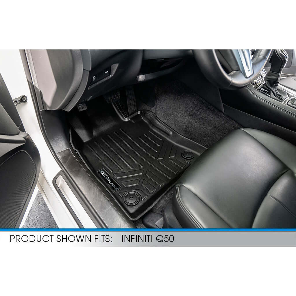 SMARTLINER Custom Fit Floor Liners For 2018-2025 Infiniti Q50 (With Spare Tire) Smartliner USA