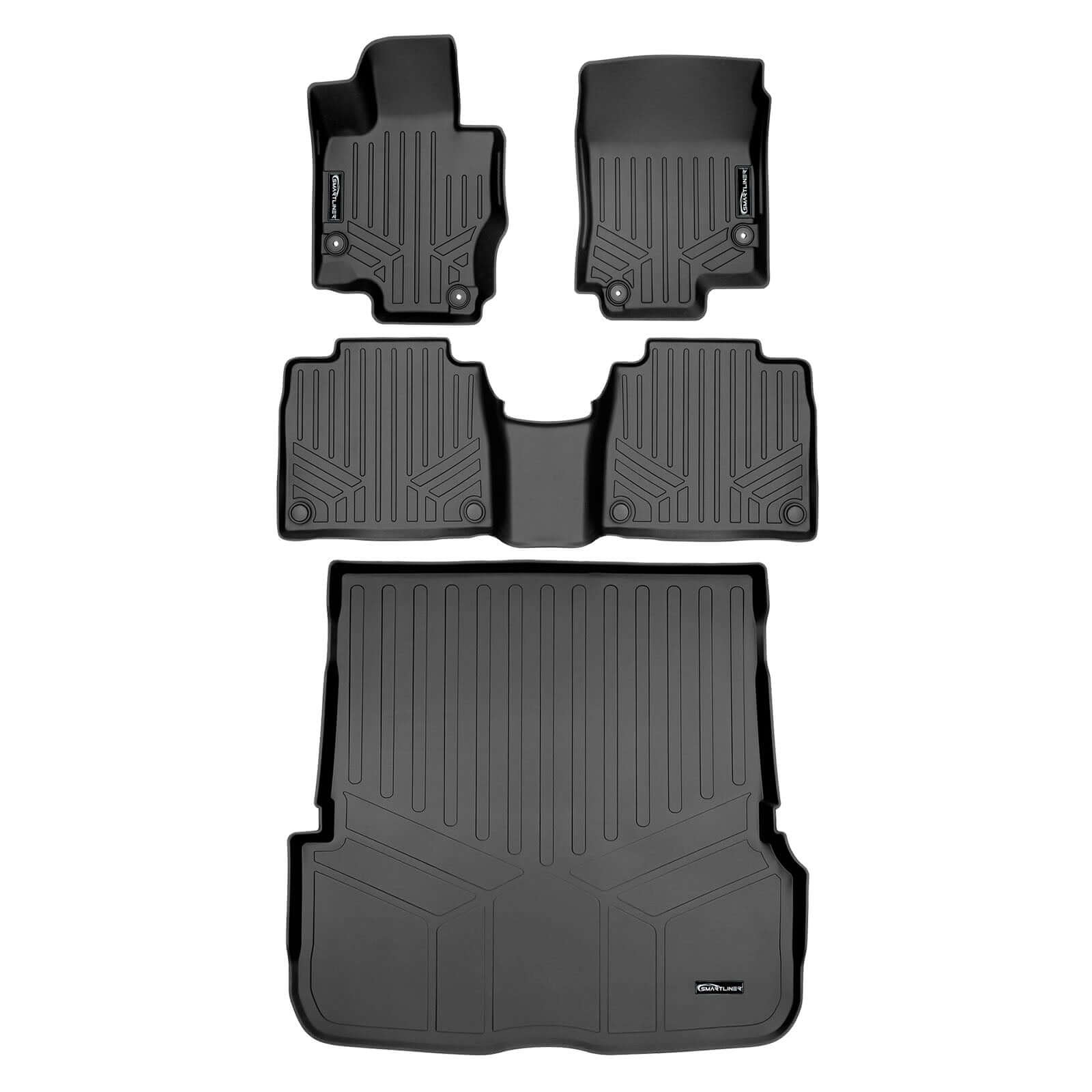 SMARTLINER Custom Fit Floor Liners For 2020-2024 Mercedes-Benz GLS-Class 7 Passenger With 2nd Row Bench Seat Smartliner USA