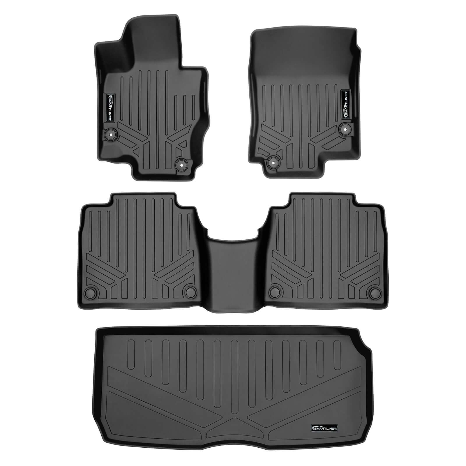 SMARTLINER Custom Fit Floor Liners For 2020-2024 Mercedes-Benz GLS-Class 7 Passenger With 2nd Row Bench Seat Smartliner USA