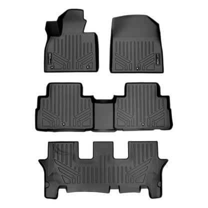 SMARTLINER Custom Fit Floor Liners For 2020-2025 Hyundai Palisade with 2nd Row Bench Seat Smartliner USA