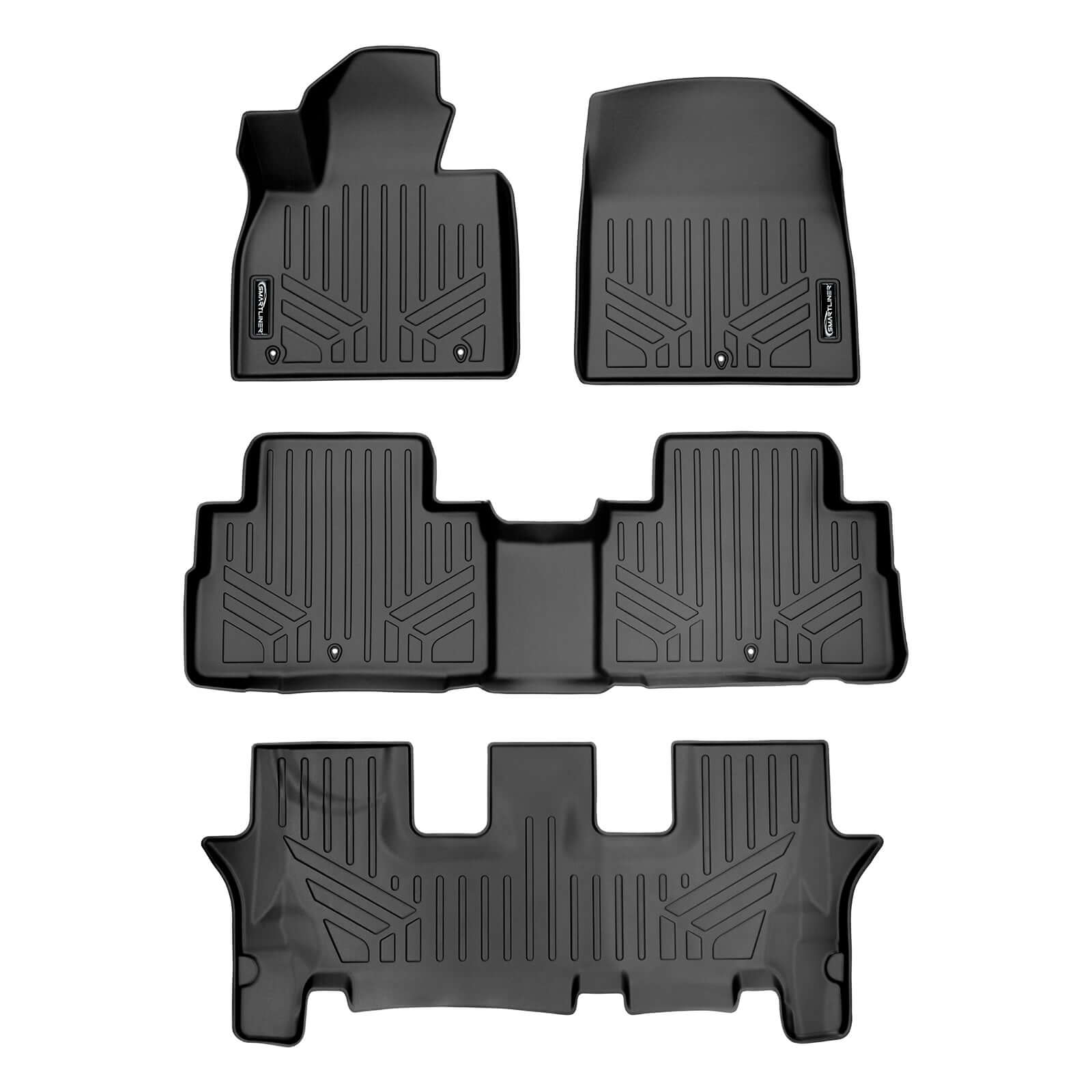 SMARTLINER Custom Fit Floor Liners For 2020-2025 Hyundai Palisade with 2nd Row Bucket Seats With Center Console Smartliner USA