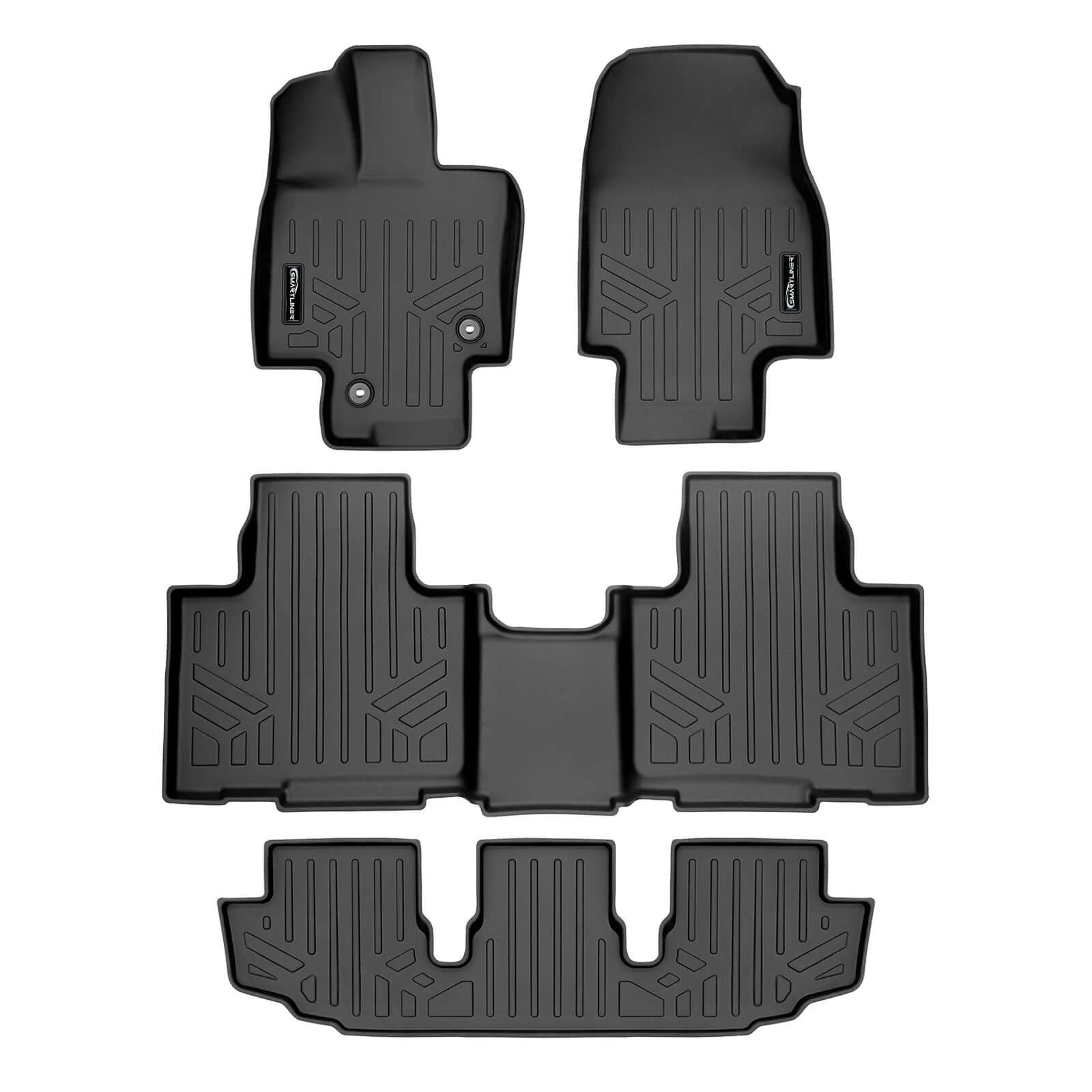 SMARTLINER Custom Fit Floor Liners For 2020-2025 Toyota Highlander Hybrid (without subwoofer) Smartliner USA