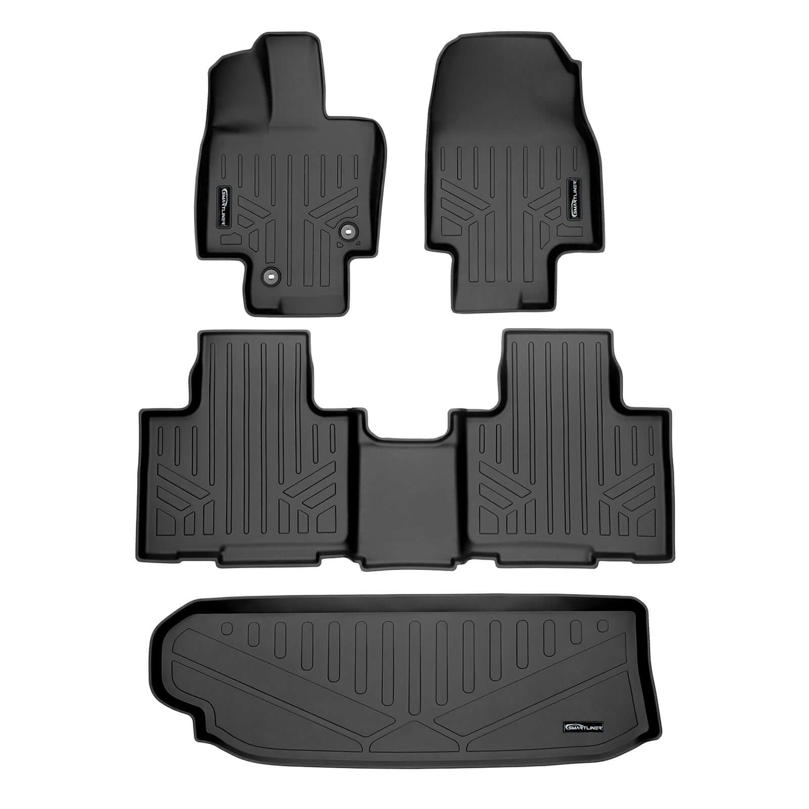 SMARTLINER Custom Fit Floor Liners For 2020-2025 Toyota Highlander Hybrid (without subwoofer) Smartliner USA
