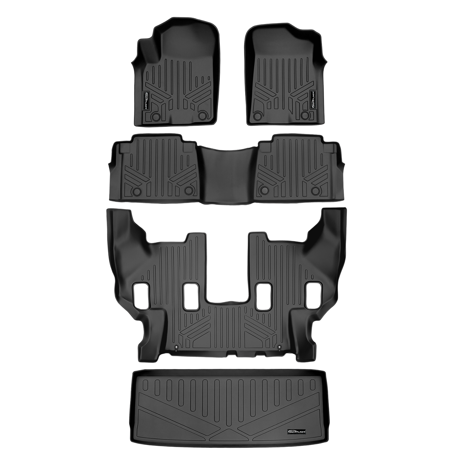 SMARTLINER Custom Fit Floor Liners For 2019-2024 Infiniti QX80/ 2019-2024 Nissan Armada With Bucket Seats & Center Console Only Smartliner USA