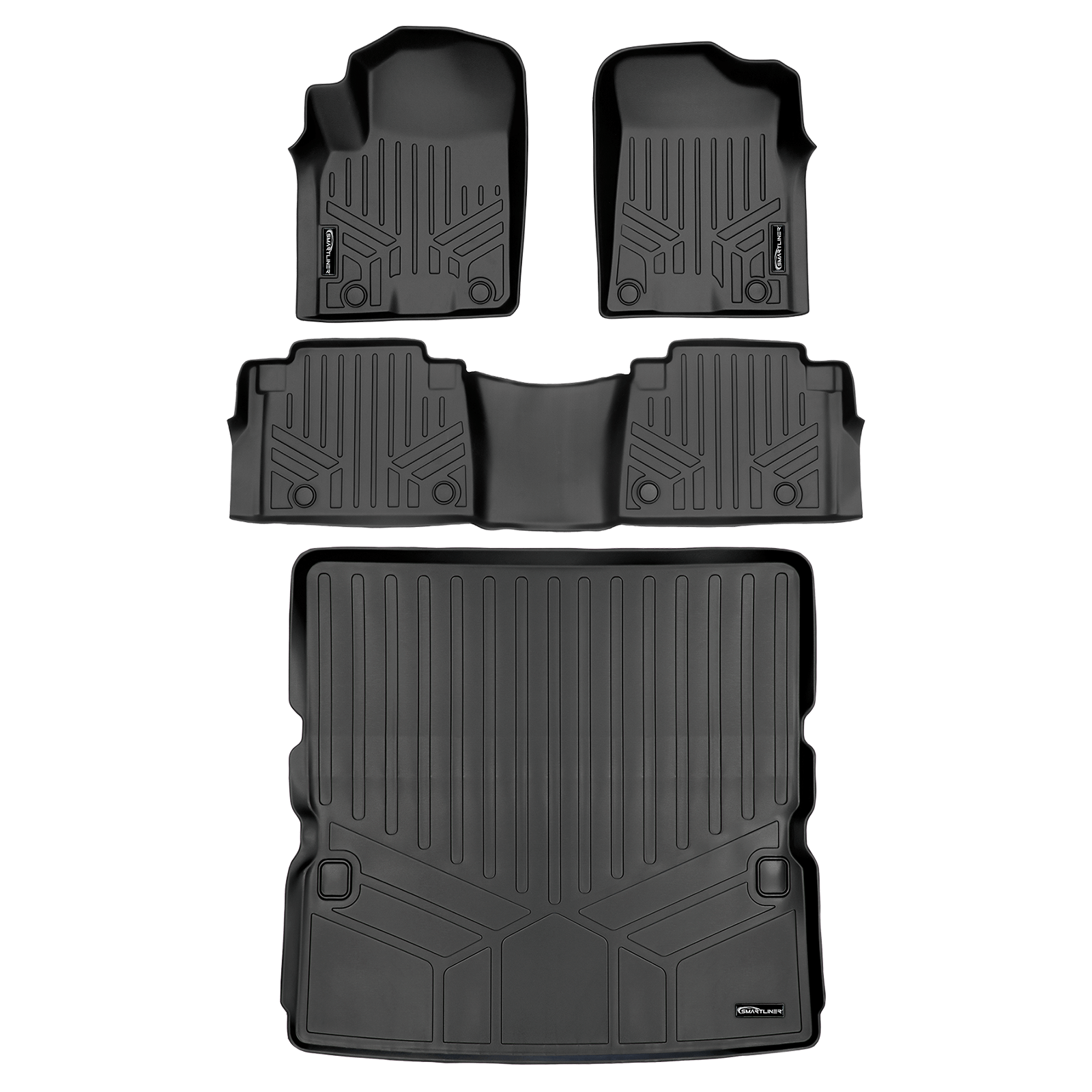 SMARTLINER Custom Fit Floor Liners For 2019-2024 Infiniti QX80/ 2019-2024 Nissan Armada With Bucket Seats & Center Console Only Smartliner USA