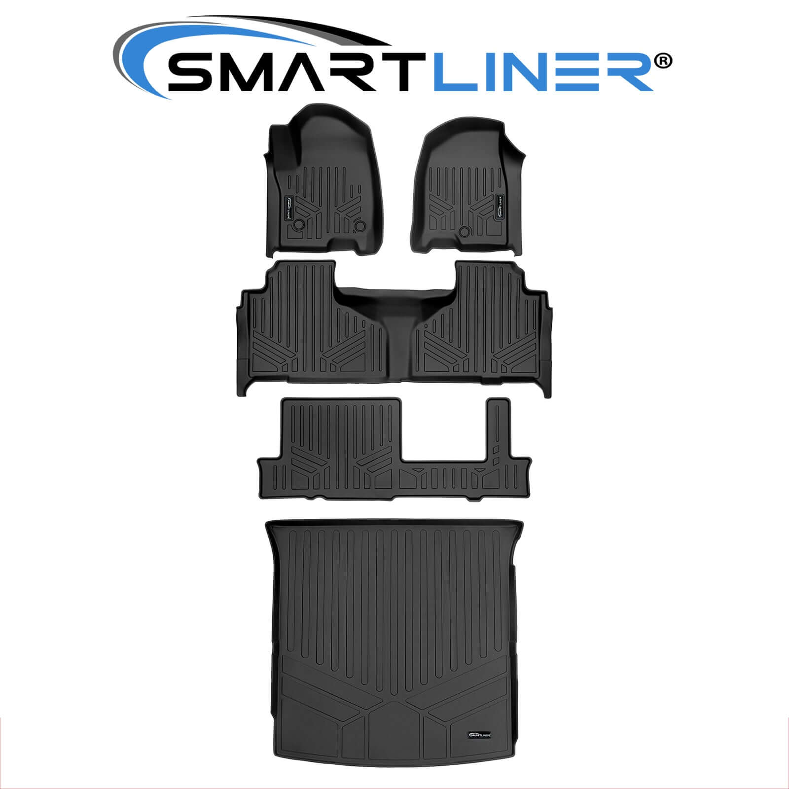 SMARTLINER Custom Fit Floor Liners For 2021-2025 Chevrolet Tahoe/GMC Yukon with 2nd Row Bench Seat Smartliner USA