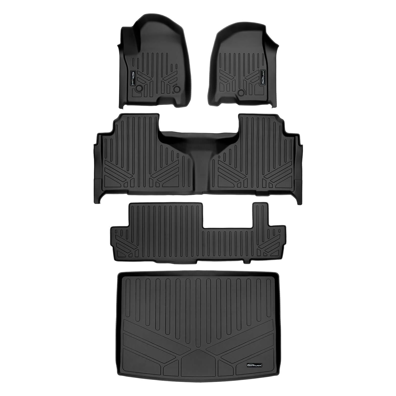 SMARTLINER Custom Fit Floor Liners For 2021-2025 Cadillac Escalade ESV with 2nd Row Bench Seat Smartliner USA
