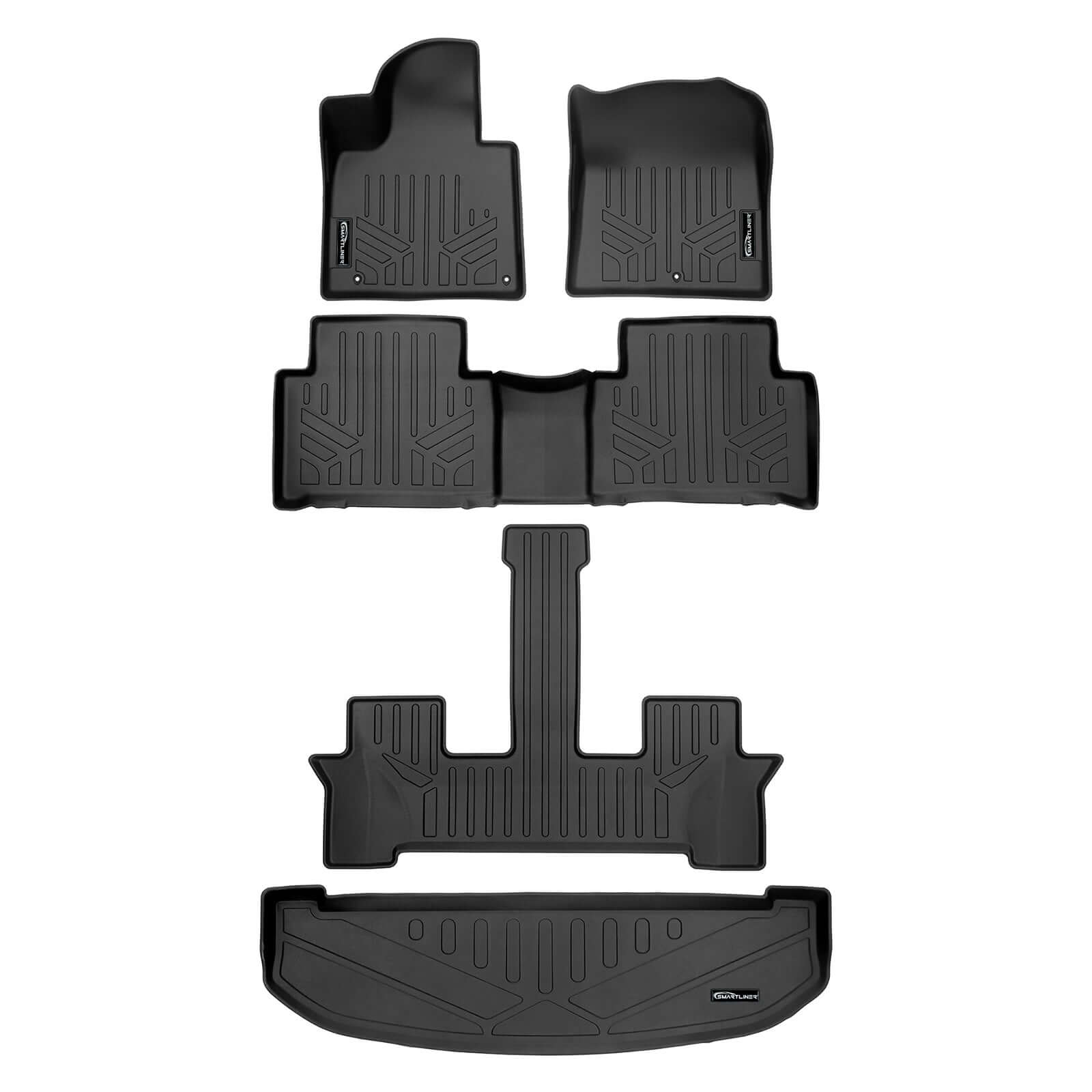 SMARTLINER Custom Fit Floor Liners For 2021-2025 Kia Sorento (with 2nd Row Bucket Seats) Smartliner USA