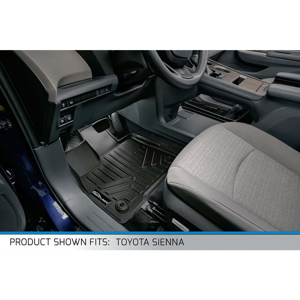 SMARTLINER Custom Fit Floor Liners For 2021-2025 Toyota Sienna with 2nd Row Bench Seat Smartliner USA