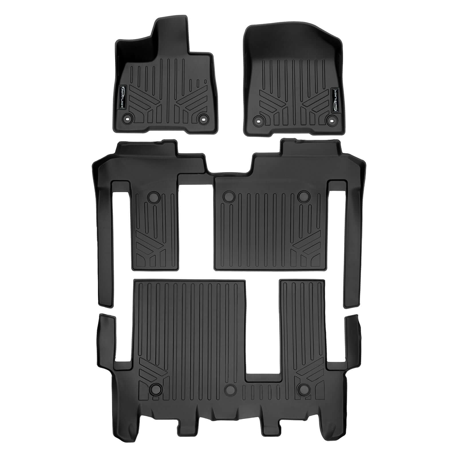 SMARTLINER Custom Fit Floor Liners For 2021-2025 Toyota Sienna with 2nd Row Bench Seat Smartliner USA