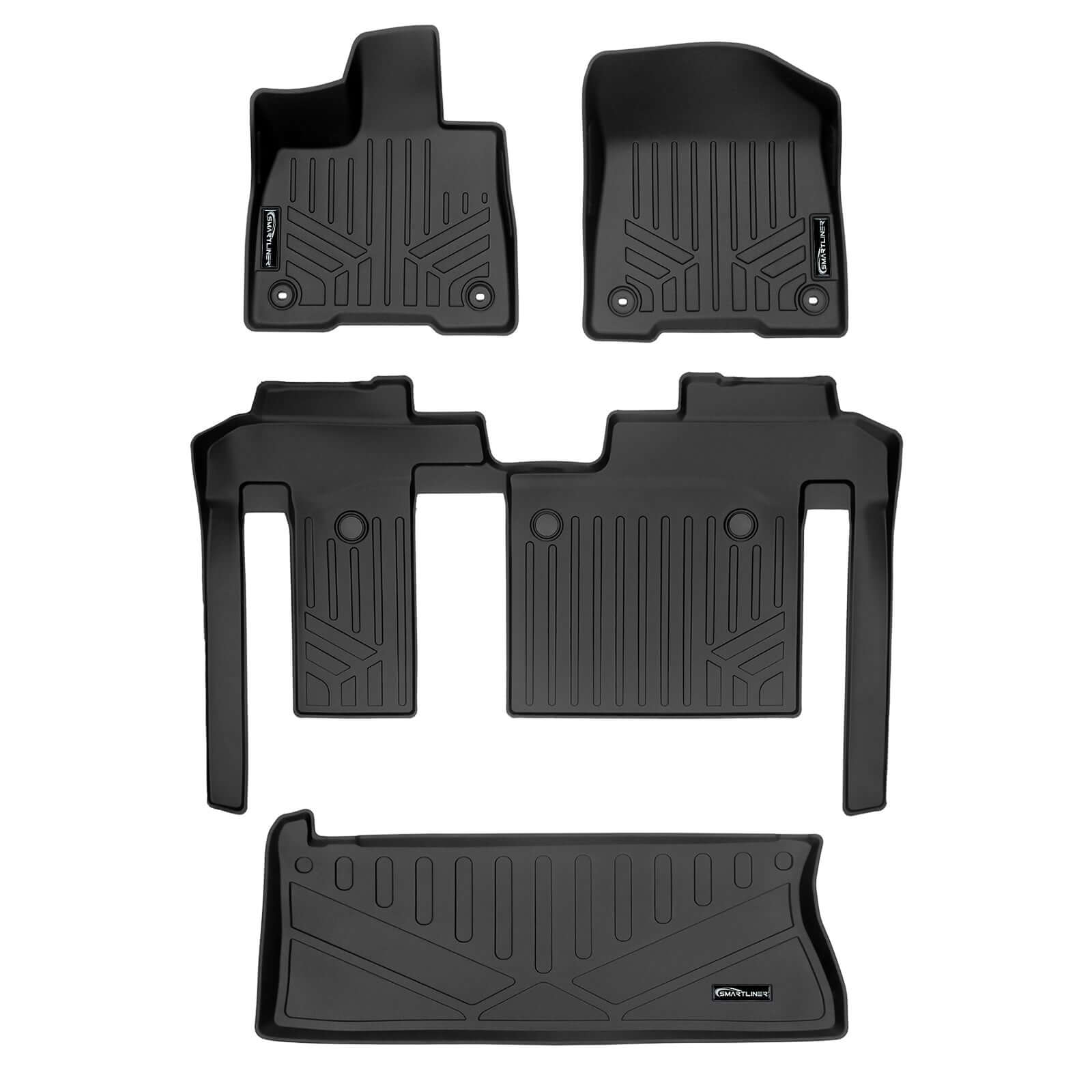 SMARTLINER Custom Fit Floor Liners For 2021-2025 Toyota Sienna with 2nd Row Bench Seat no Spare Tire Smartliner USA