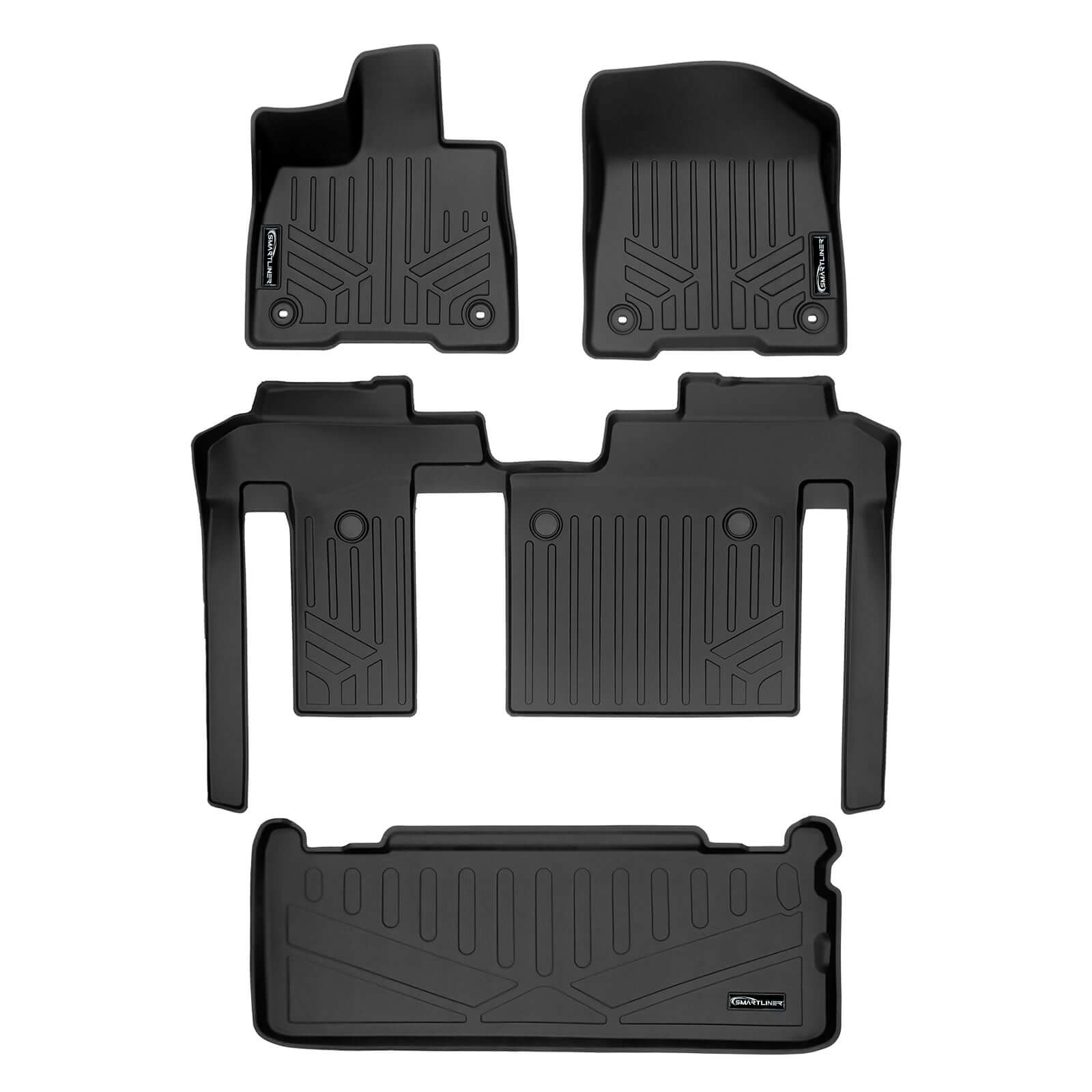 SMARTLINER Custom Fit Floor Liners For 2021-2025 Toyota Sienna with 2nd Row Bench Seat no Spare Tire Smartliner USA