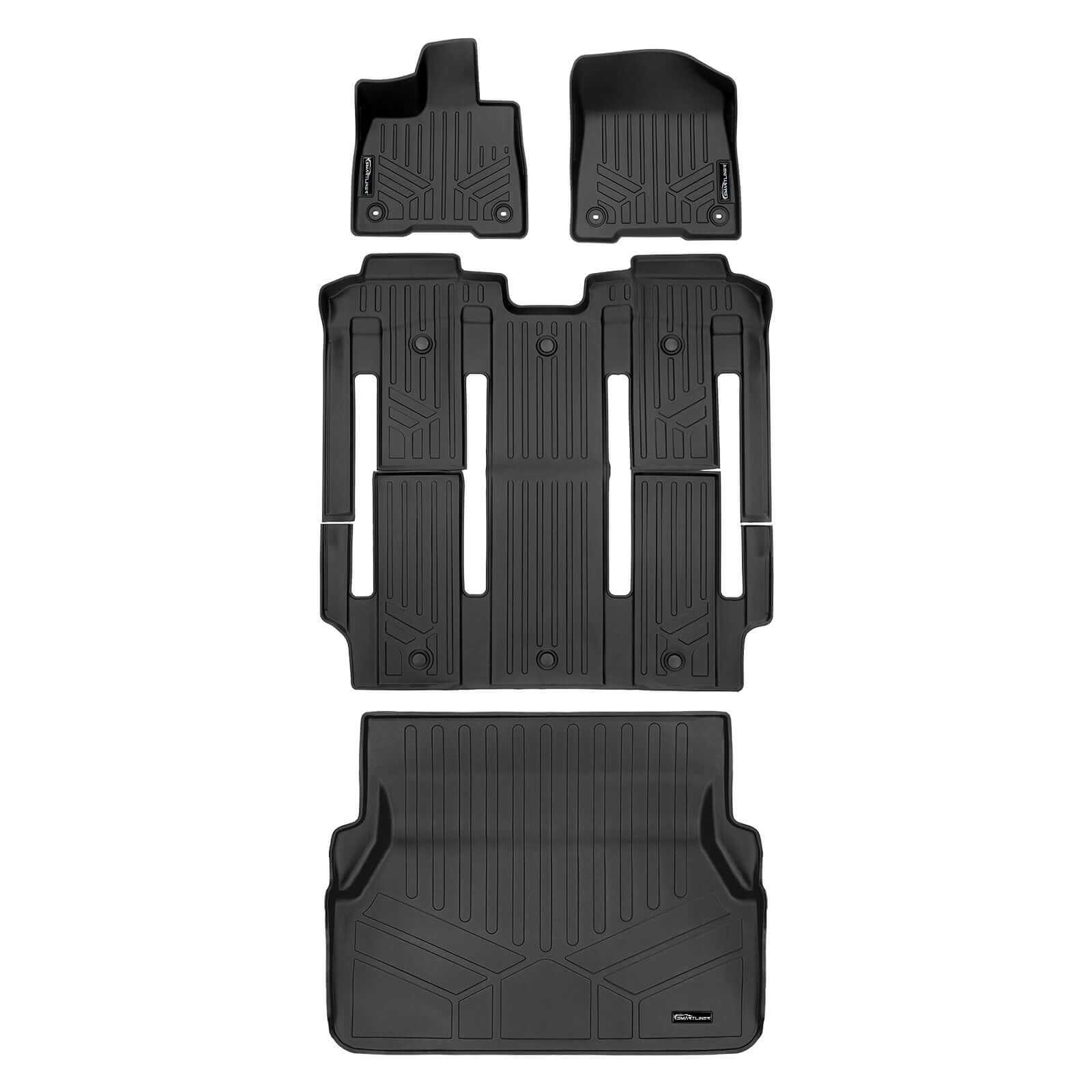 SMARTLINER Custom Fit Floor Liners For 2021-2025 Toyota Sienna with 2nd Row Bucket Seats and Spare Tire Smartliner USA