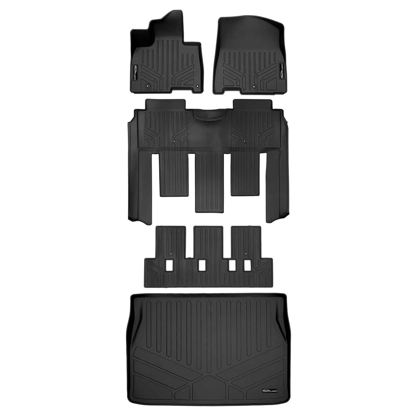 SMARTLINER Custom Fit Floor Liners For 2022-2025 Kia Carnival (7 Passenger Models With 2nd Row VIP Seats) Smartliner USA