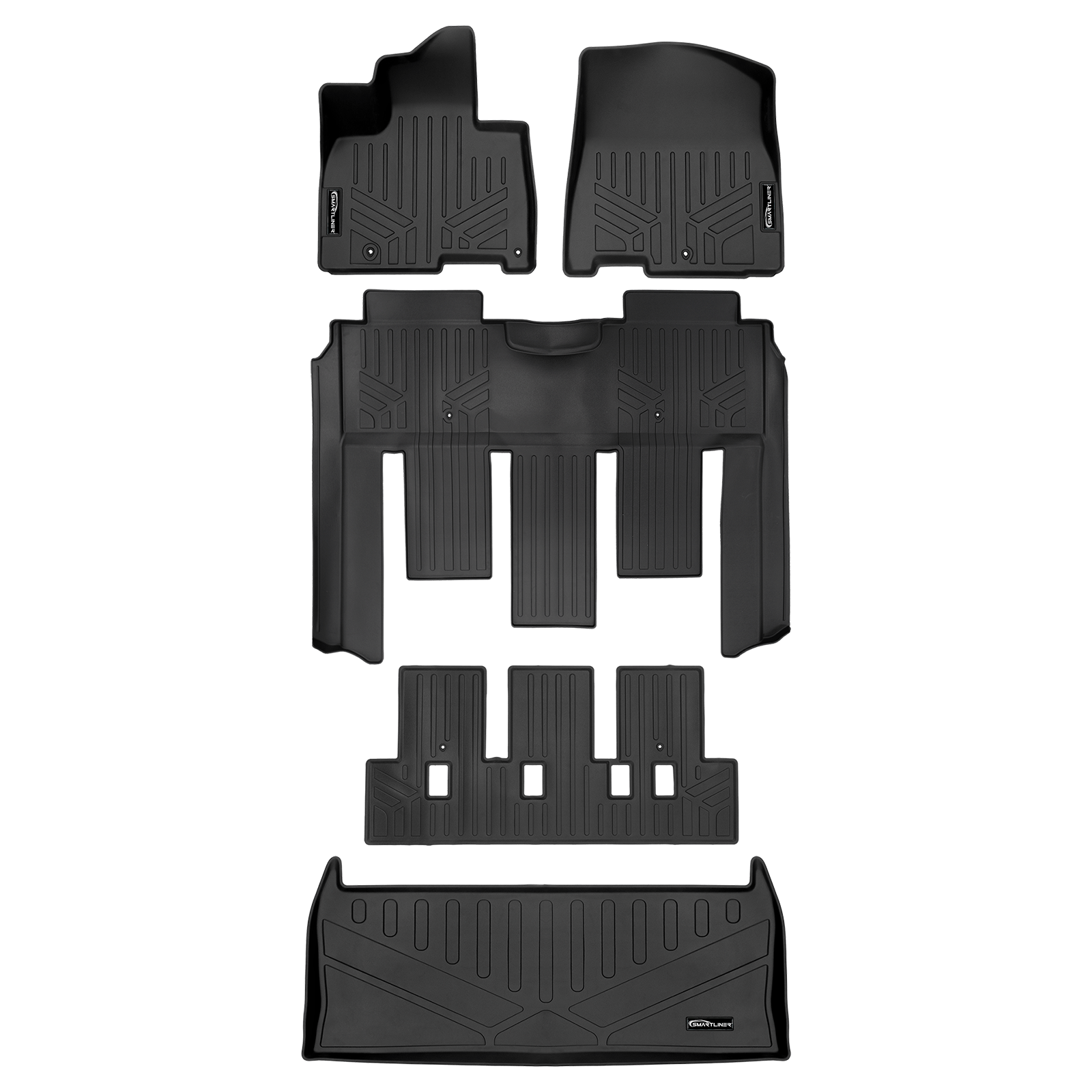 SMARTLINER Custom Fit Floor Liners For 2022-2025 Kia Carnival (7 Passenger Models With 2nd Row VIP Seats) Smartliner USA