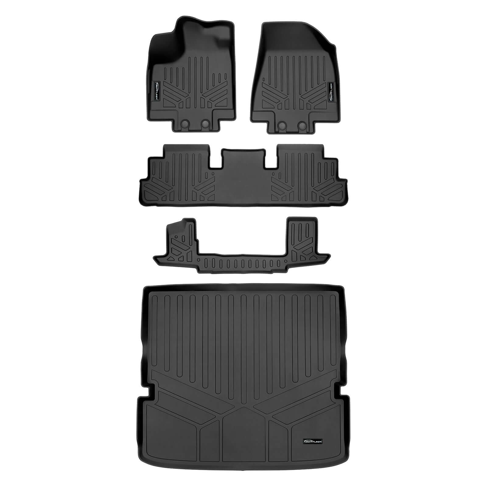 SMARTLINER Custom Fit Floor Liners For 2022-2025 Nissan Pathfinder (7 Passenger) Smartliner USA