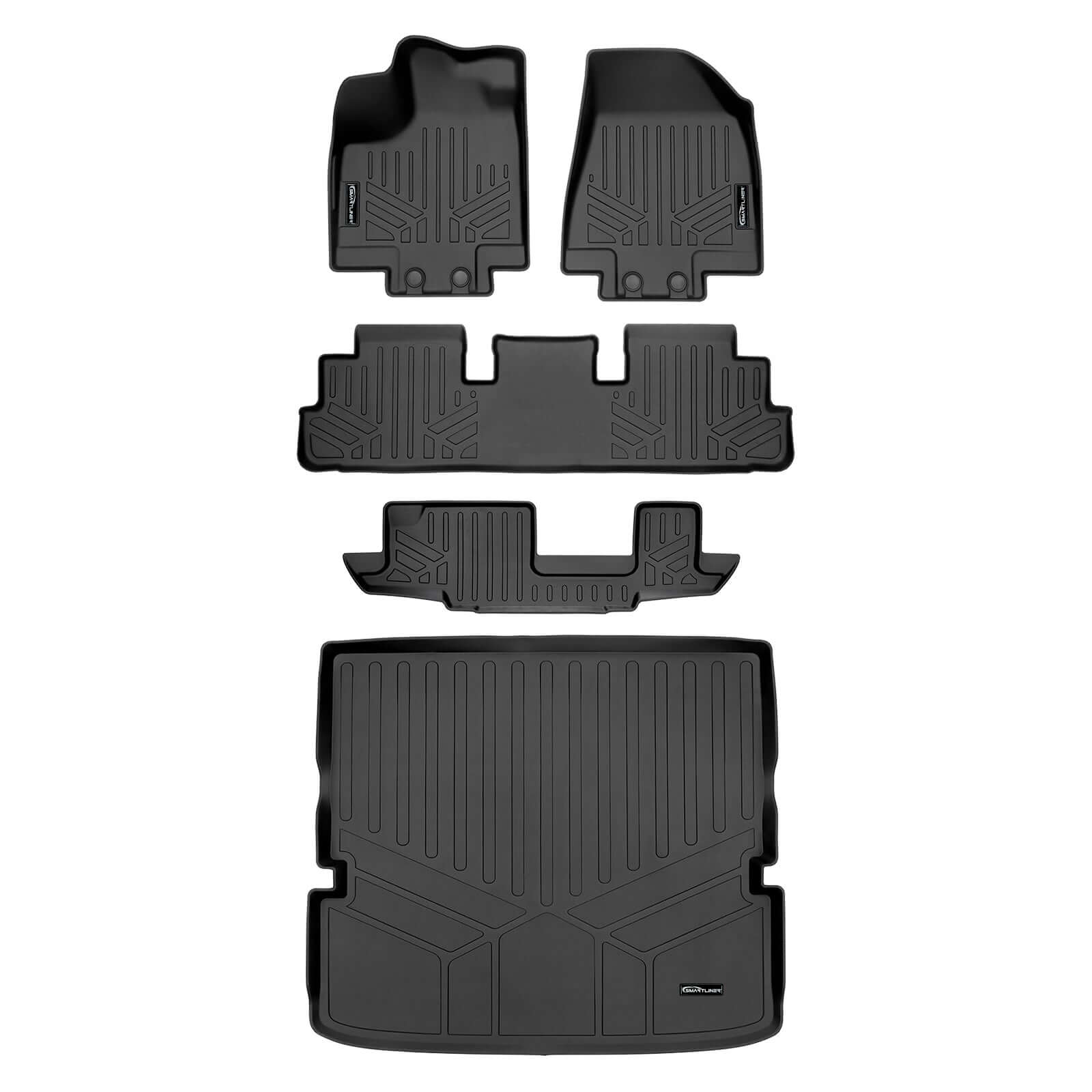 SMARTLINER Custom Fit Floor Liners For 2022-2025 Nissan Pathfinder (8 Passenger) Smartliner USA