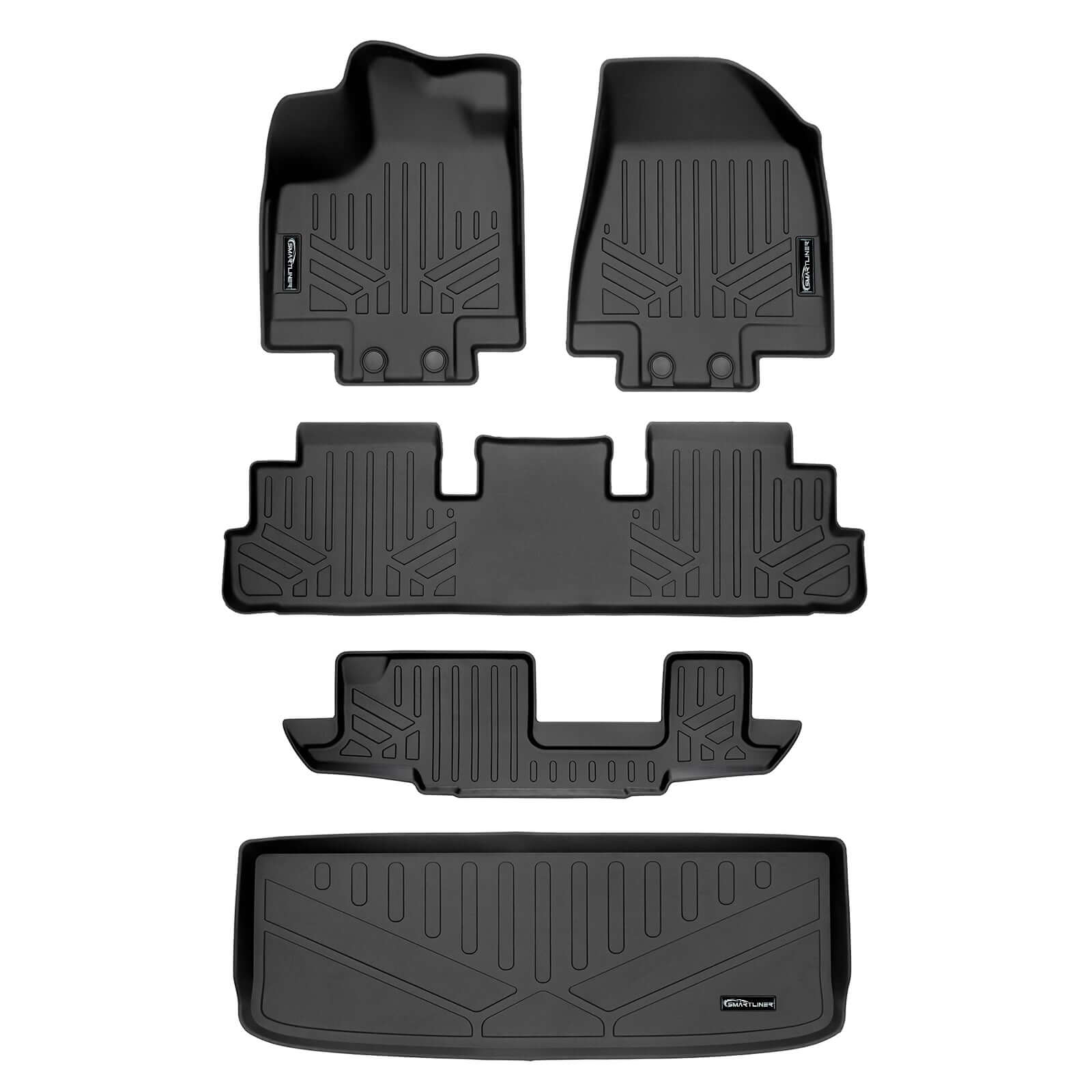 SMARTLINER Custom Fit Floor Liners For 2022-2025 Nissan Pathfinder (8 Passenger) Smartliner USA