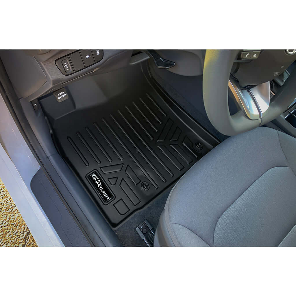 SMARTLINER Custom Fit Floor Liners For 2019-2022 Hyundai Ioniq Hybrid Blue Trim no Subwoofer in Cargo Area (Does Not Fit Electric Models) Smartliner USA