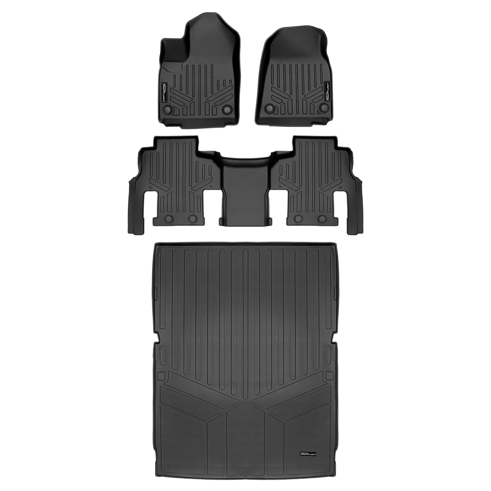 SMARTLINER Custom Fit Floor Liners For 2023-2025 Jeep Wagoneer L (8 Passenger Model) Smartliner USA