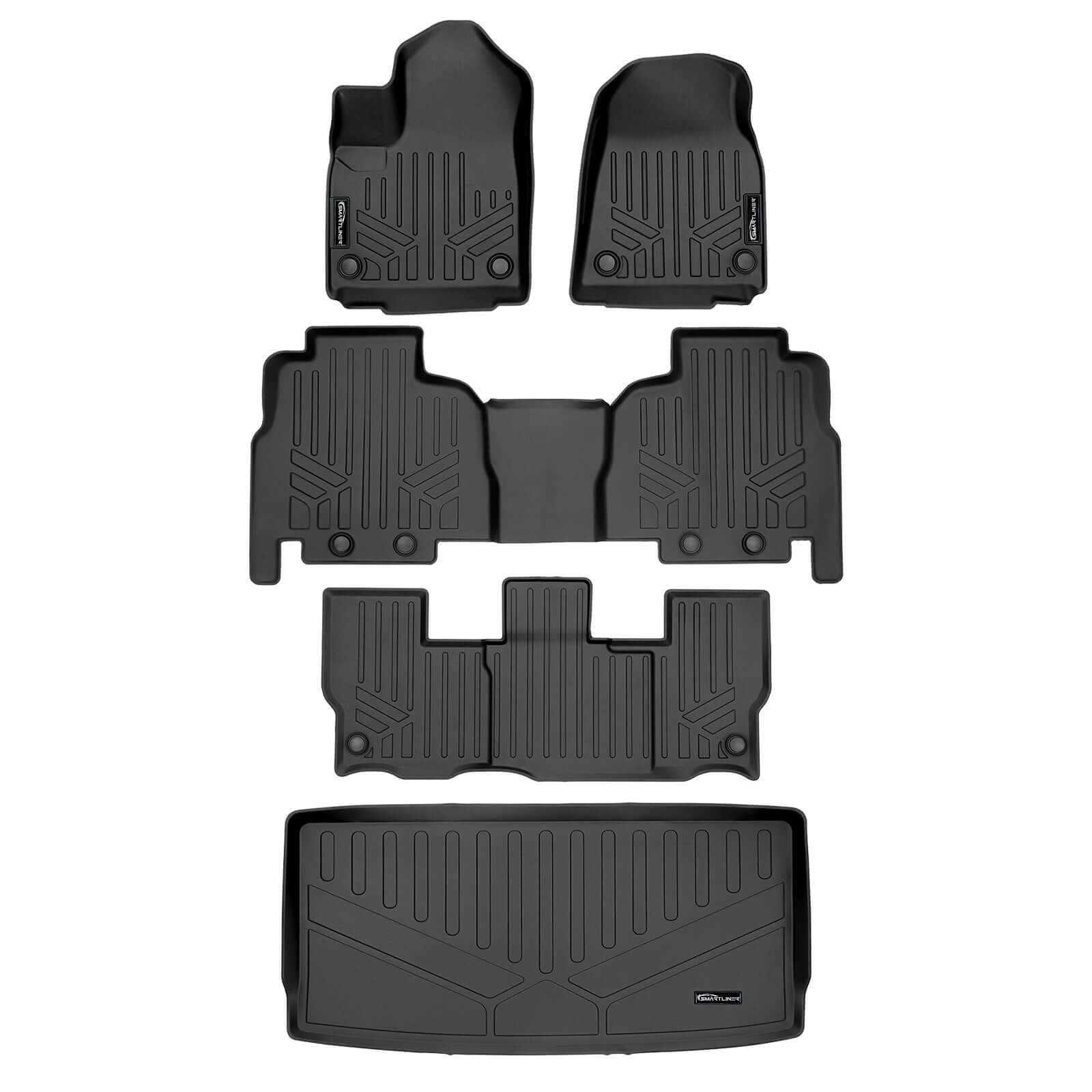 SMARTLINER Custom Fit Floor Liners For 2022-2025 Jeep Wagoneer (8 Passenger Model) Smartliner USA