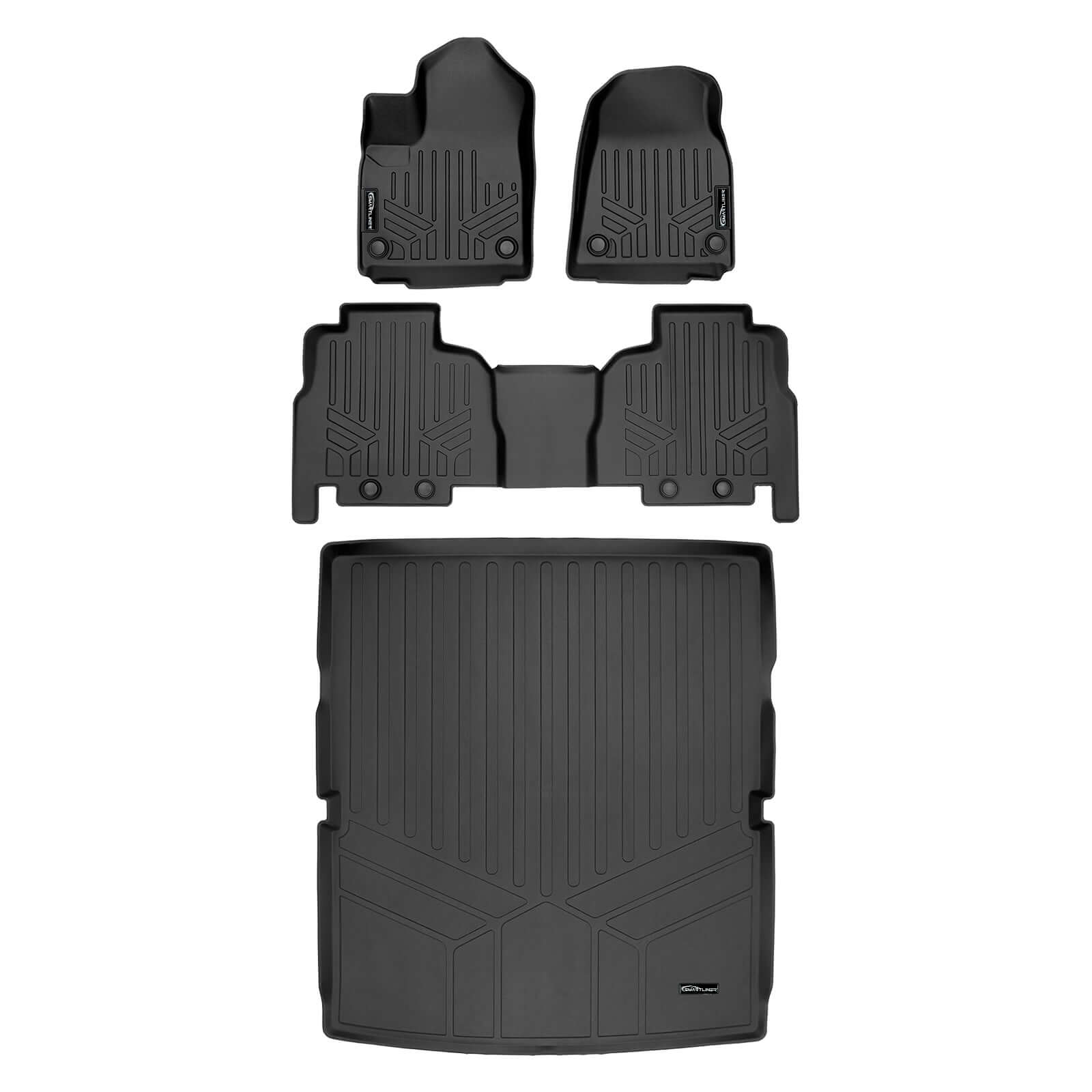 SMARTLINER Custom Fit Floor Liners For 2022-2025 Jeep Wagoneer (8 Passenger Model) Smartliner USA