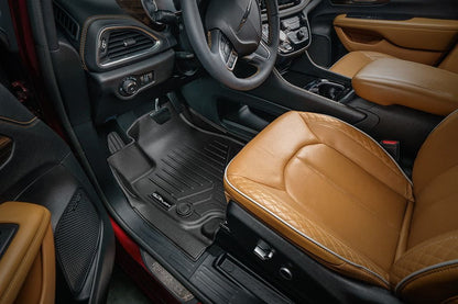 SMARTLINER Custom Fit Black 3 Row Liner Set & Cargo Liner Behind 3rd Row Compatible With 2021-2025 Chrysler Pacifica  (Fits Pinnacle) Smartliner USA